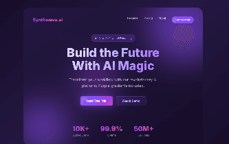A purple gradient portfolio landing page