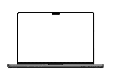 An empty laptop mockup used in a portfolio