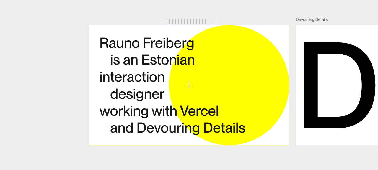 Rauno Freiberg's portfolio, huge confident type with one bold mark